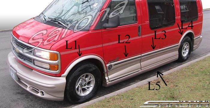 1996-2002 Chevrolet Express Van Side Skirts 1996-2002 Chevrolet Express Van Side Skirts