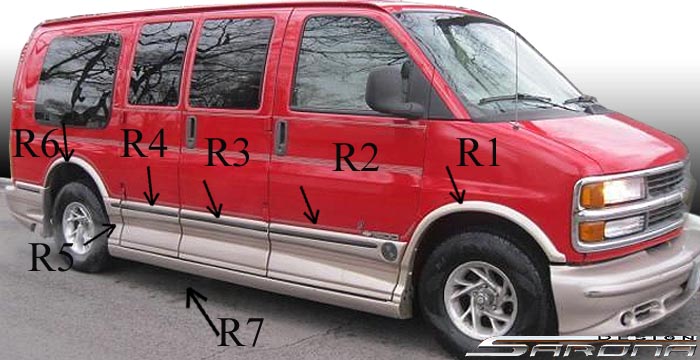 1996-2002 Chevrolet Express Van Side Skirts 1996-2002 Chevrolet Express Van Side Skirts