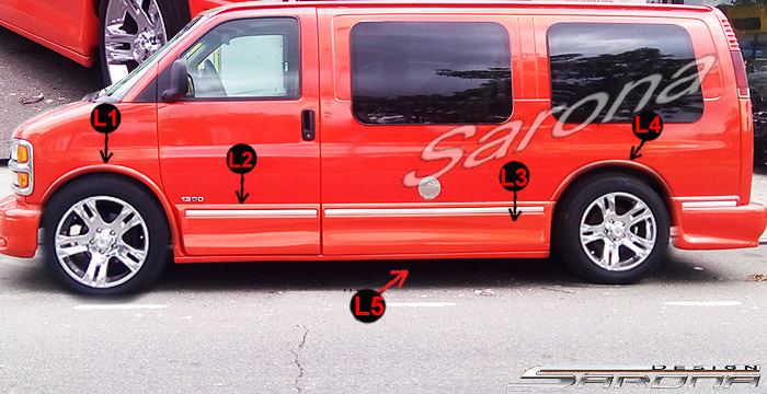 1996-2002 Chevrolet Express Van Side Skirts 1996-2002 Chevrolet Express Van Side Skirts