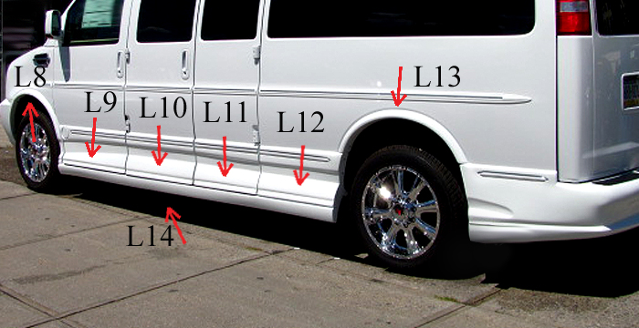 2003-2025 GMC Savanna Van Side Skirts 2003-2025 GMC Savanna Van Side Skirts