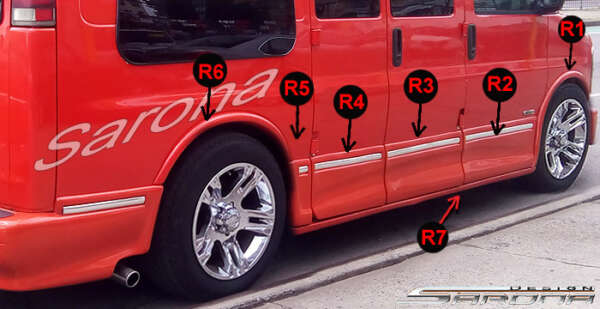 1996-2002 GMC Savanna Van Side Skirts