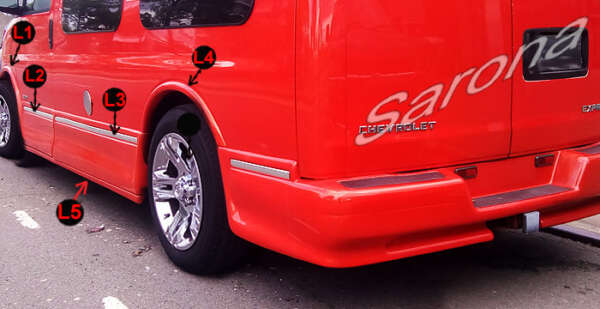 1996-2002 GMC Savanna Van Side Skirts