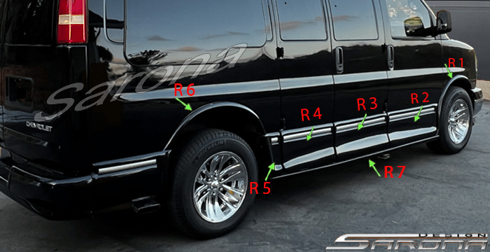2003-2025 GMC Savanna Van Side Skirts 2003-2025 GMC Savanna Van Side Skirts