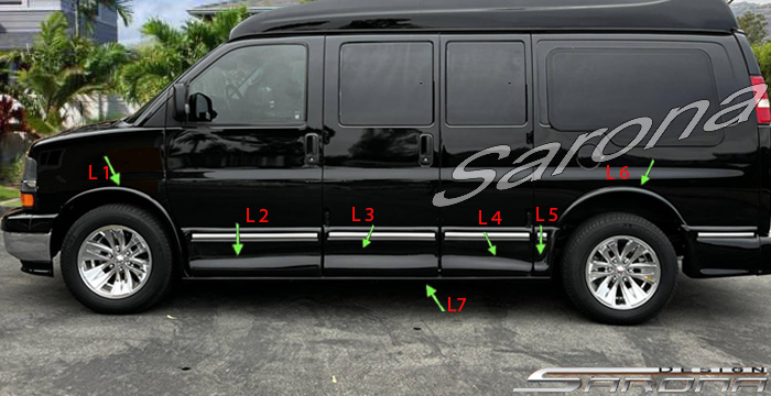 2003-2025 GMC Savanna Van Side Skirts 2003-2025 GMC Savanna Van Side Skirts